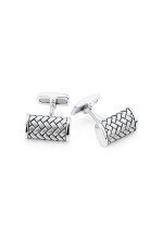 Silver Rectangle Cuff Links