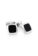 Onyx Square Cufflinks in Sterling Silver