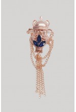 HANGING CHAIN BROOCH (BLUE TONE)