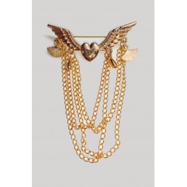 Hanging Chain Brooch (Gold, BLUE)