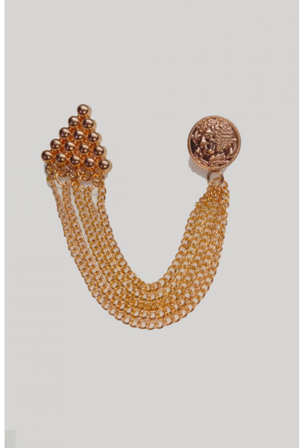 Golden Brass Brooch For Men