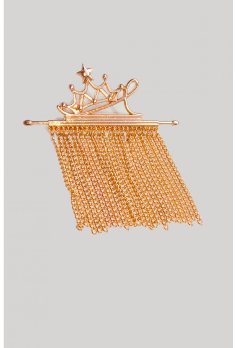 Golden Hanging Chain Brooch for Men