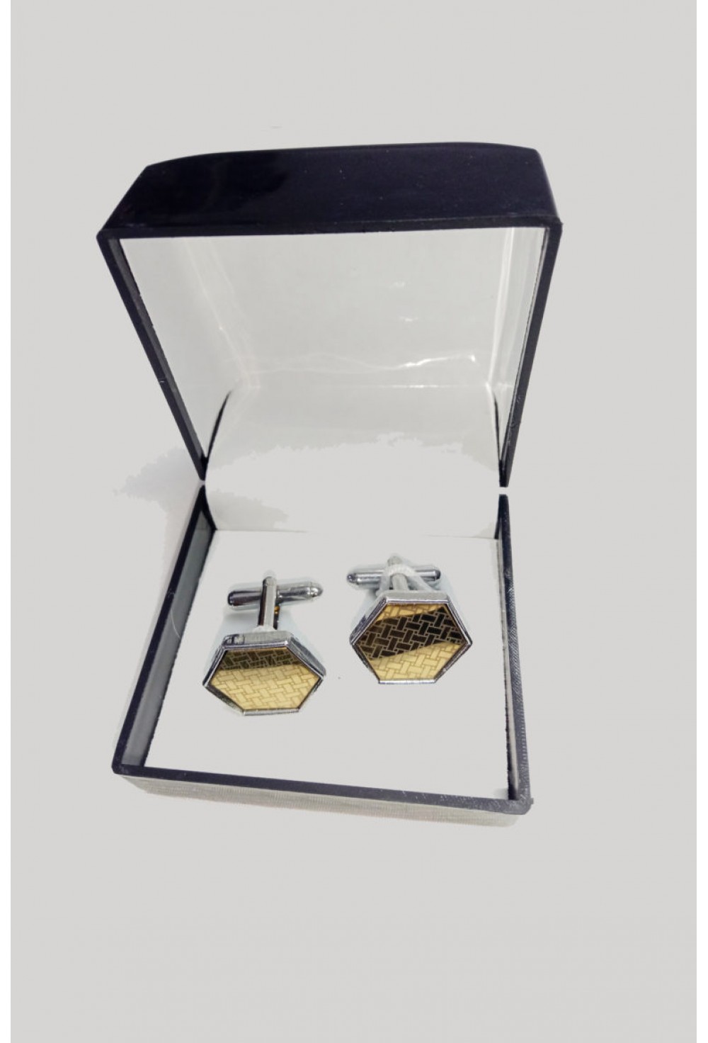 Silver Jewel Rhodium Plated Alloy Cuff-link