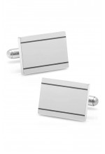 Engravable Etched Rectangle Cuff Links