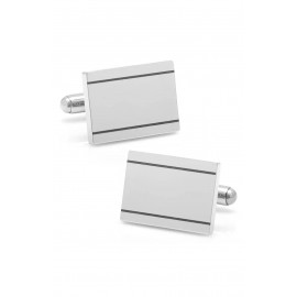 Engravable Etched Rectangle Cuff Links