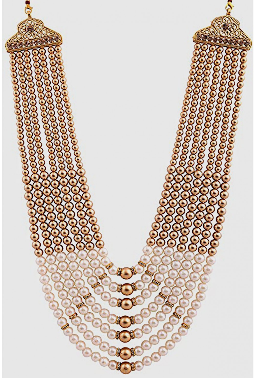 Light Pink & Golden Moti Mala for men