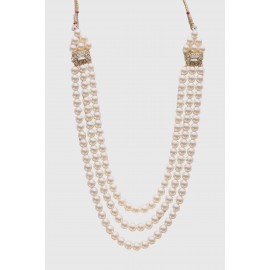 Glossy  White Mala For Men