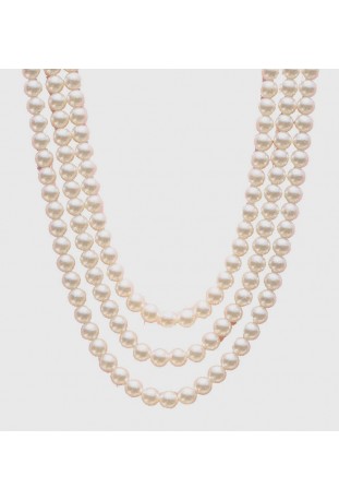 Glossy  White Mala For Men