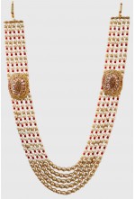 Off White & Brass Color Mala For Men 