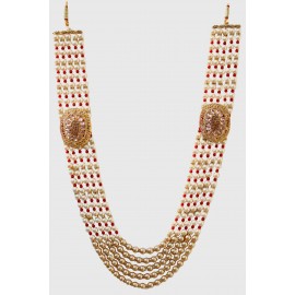 Off White & Brass Color Mala For Men 