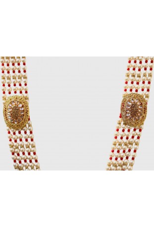Off White & Brass Color Mala For Men 