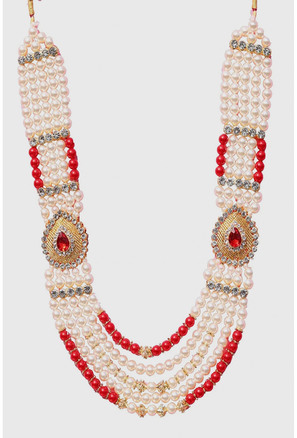 Red & White Color Mala For Men