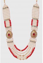 Red & White Color Mala For Men