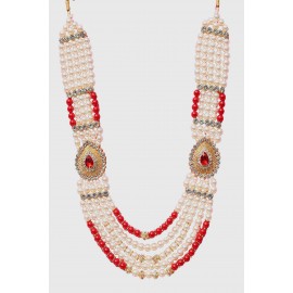 Red & White Color Mala For Men