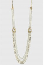 White Gold Color Moti Mala For Men