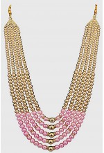 Pink & Golden Moti Mala for men