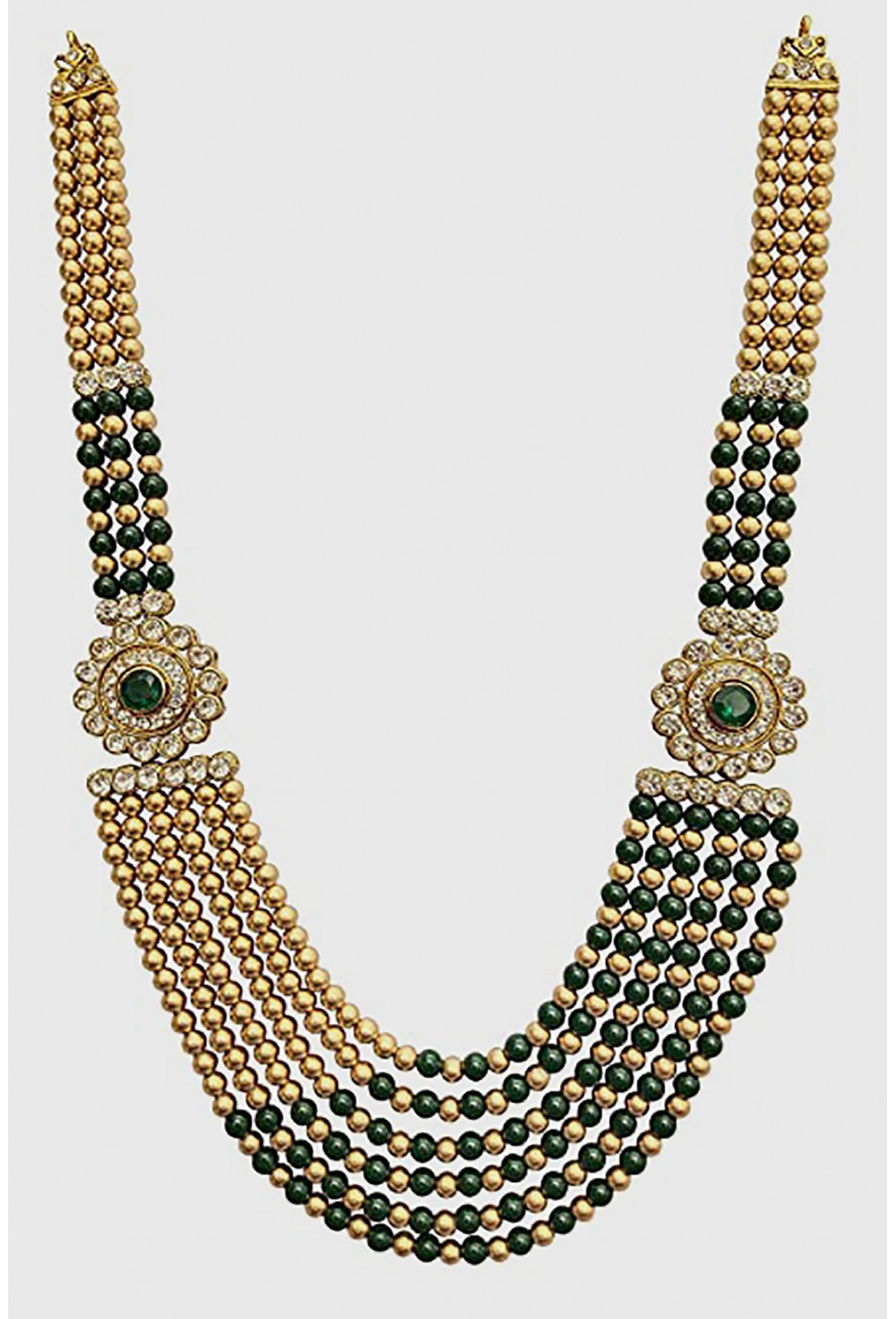 Green & Golden Moti Mala for men