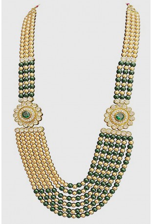 Green & Golden Moti Mala for men