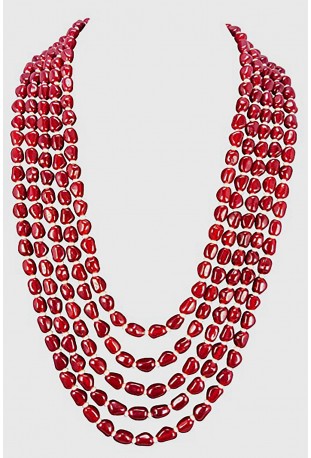 Red Moti Mala for men