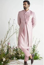 Peach  Stripe Achkan
