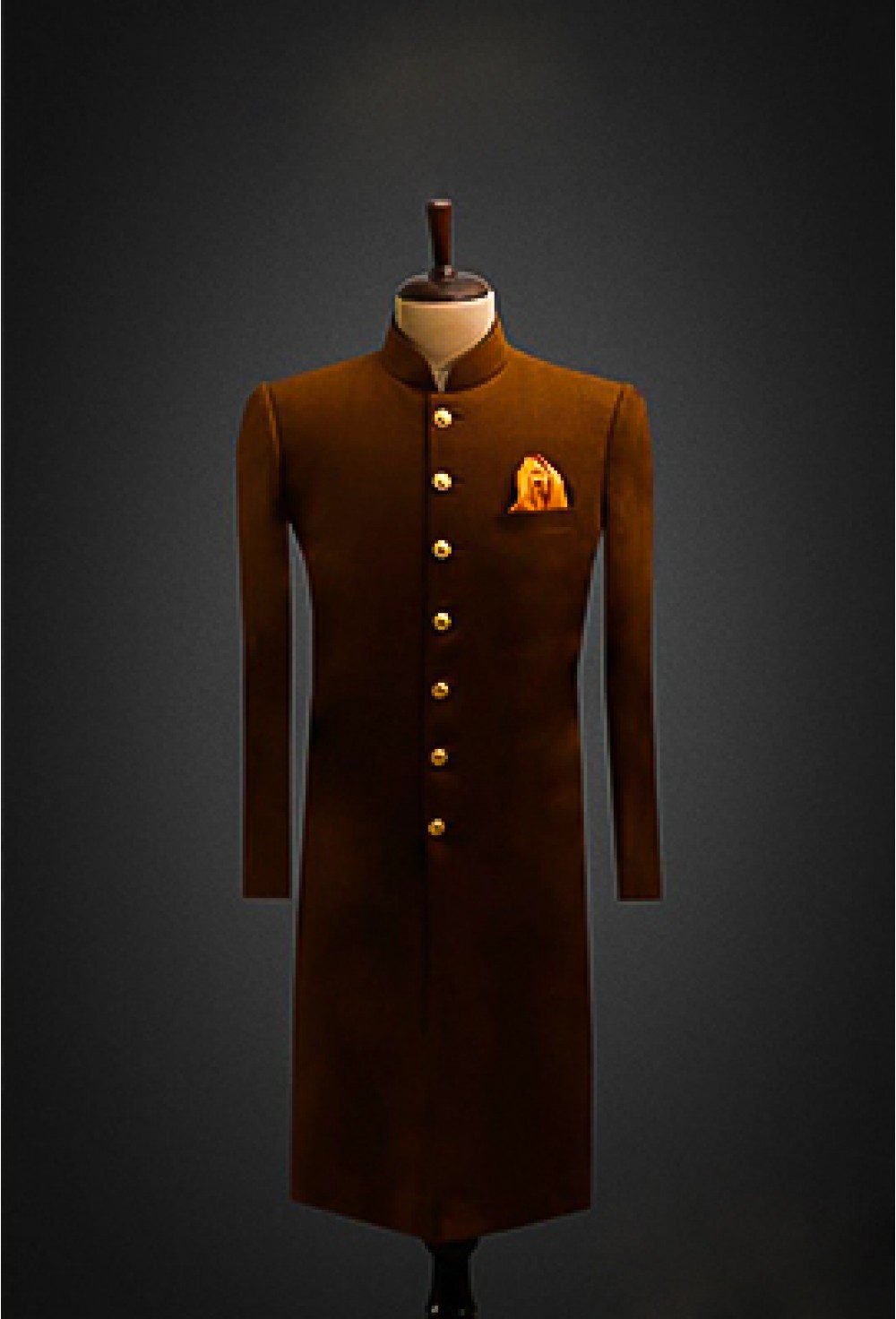 Solid Brown Achkan