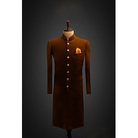 Solid Brown Achkan