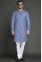  Blue Solid Achkan
