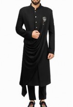 Black Drape Achkan