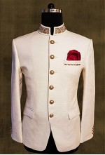 Off White Bandhgala Suit