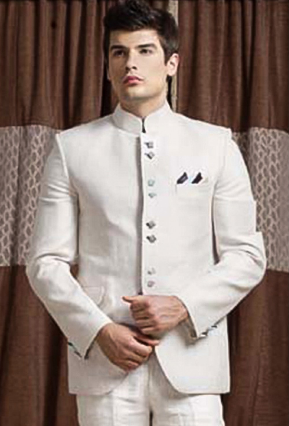 Linen Bandhgala Suit