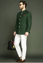 Bottle Green Bandhgala Suit