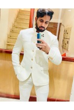 White Bandhgala Suit