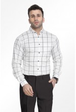 Window check white shirt