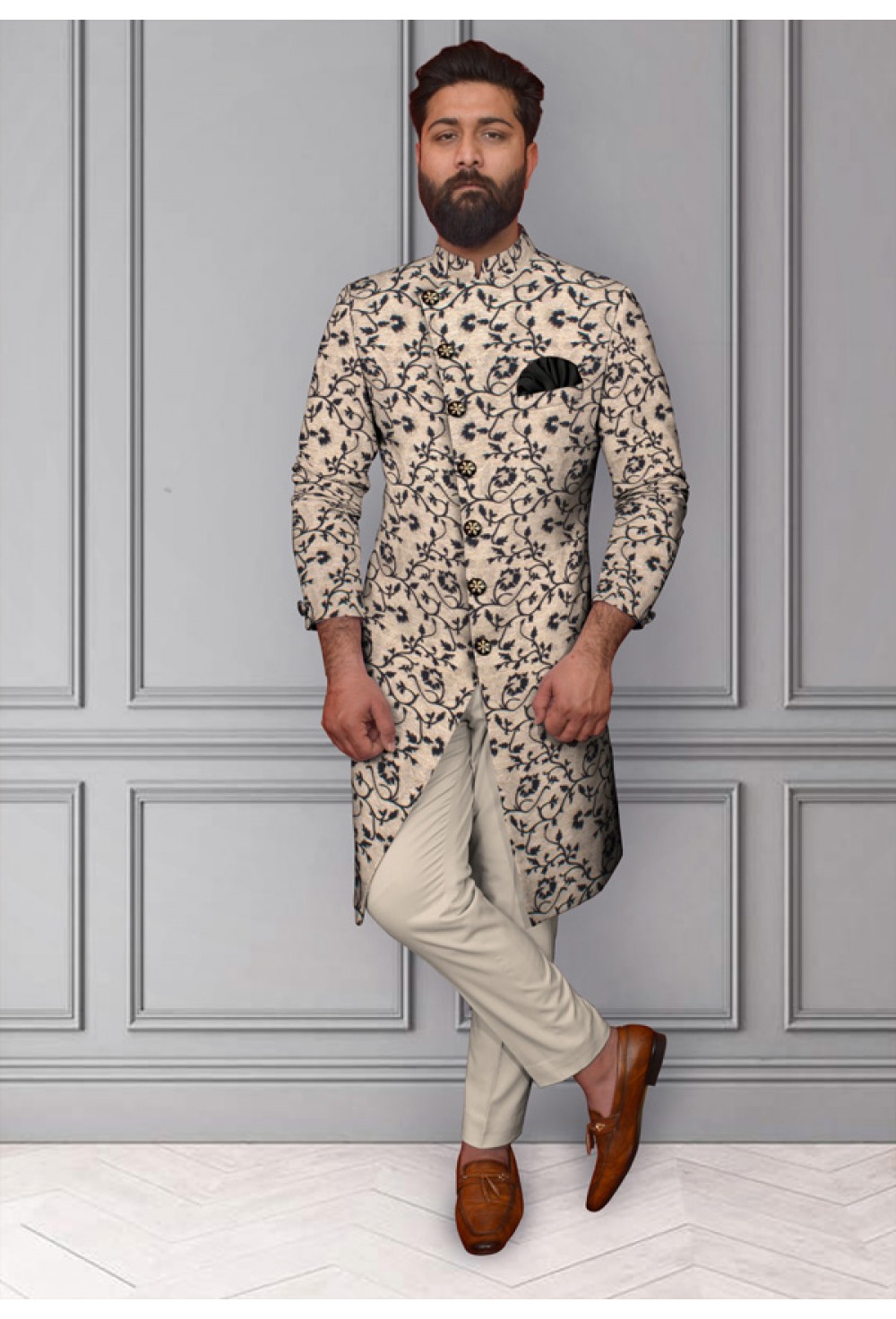 Cream Floral Indo