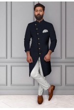 Blue Self Textured Indo