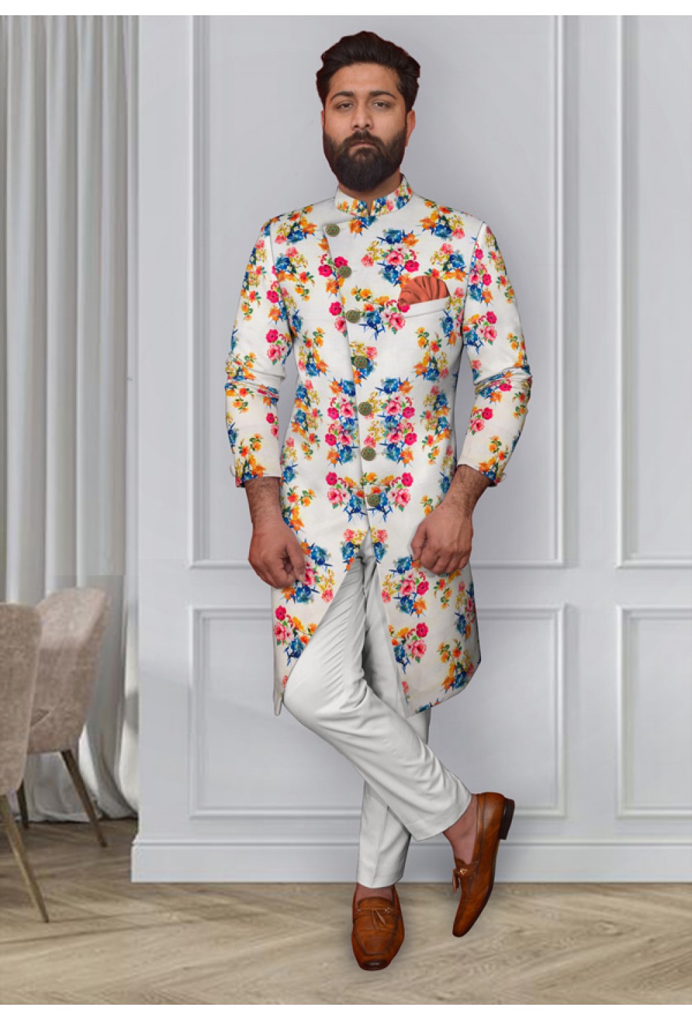 White Floral Print Indo