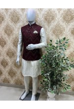 Wine Maroon Kurta Jacket