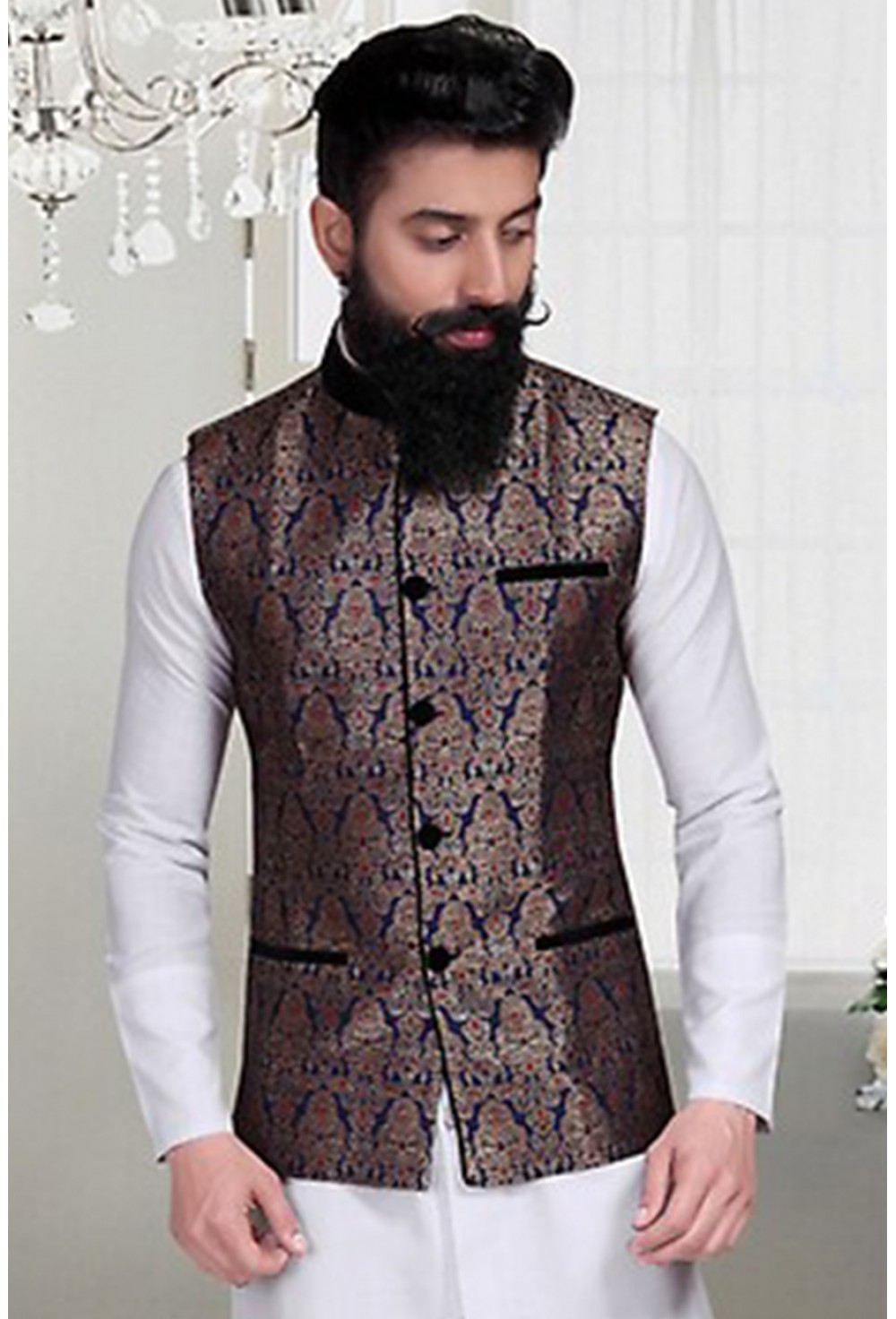 Floral Printed Nehru Jacket