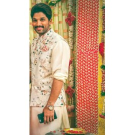 Satin Print Nehru Jacket