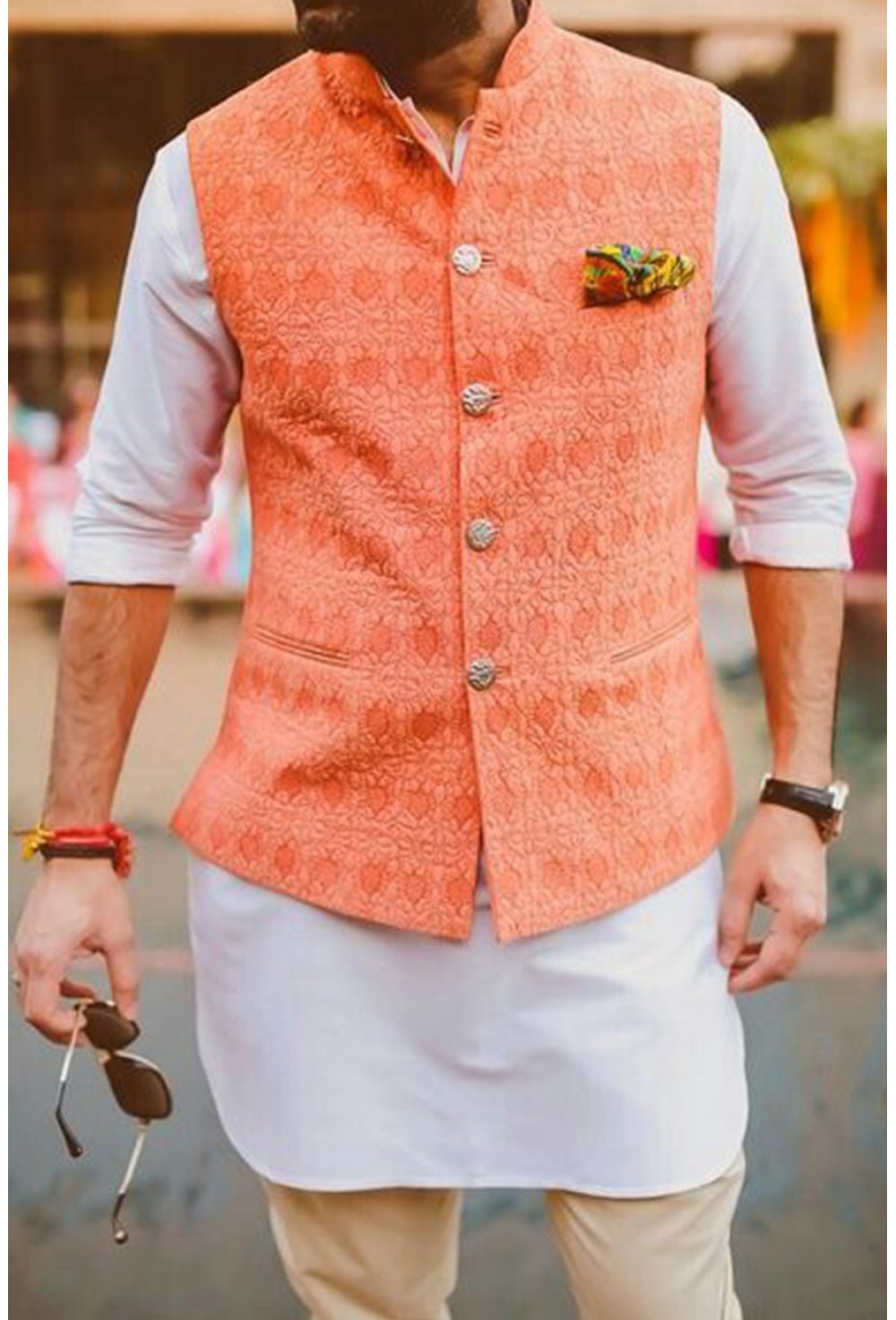 Orange Nehru Jacket
