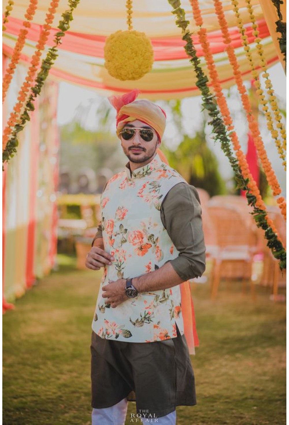 Satin Print Nehru Jacket