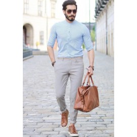 Sky Blue Cream Pant Shirt