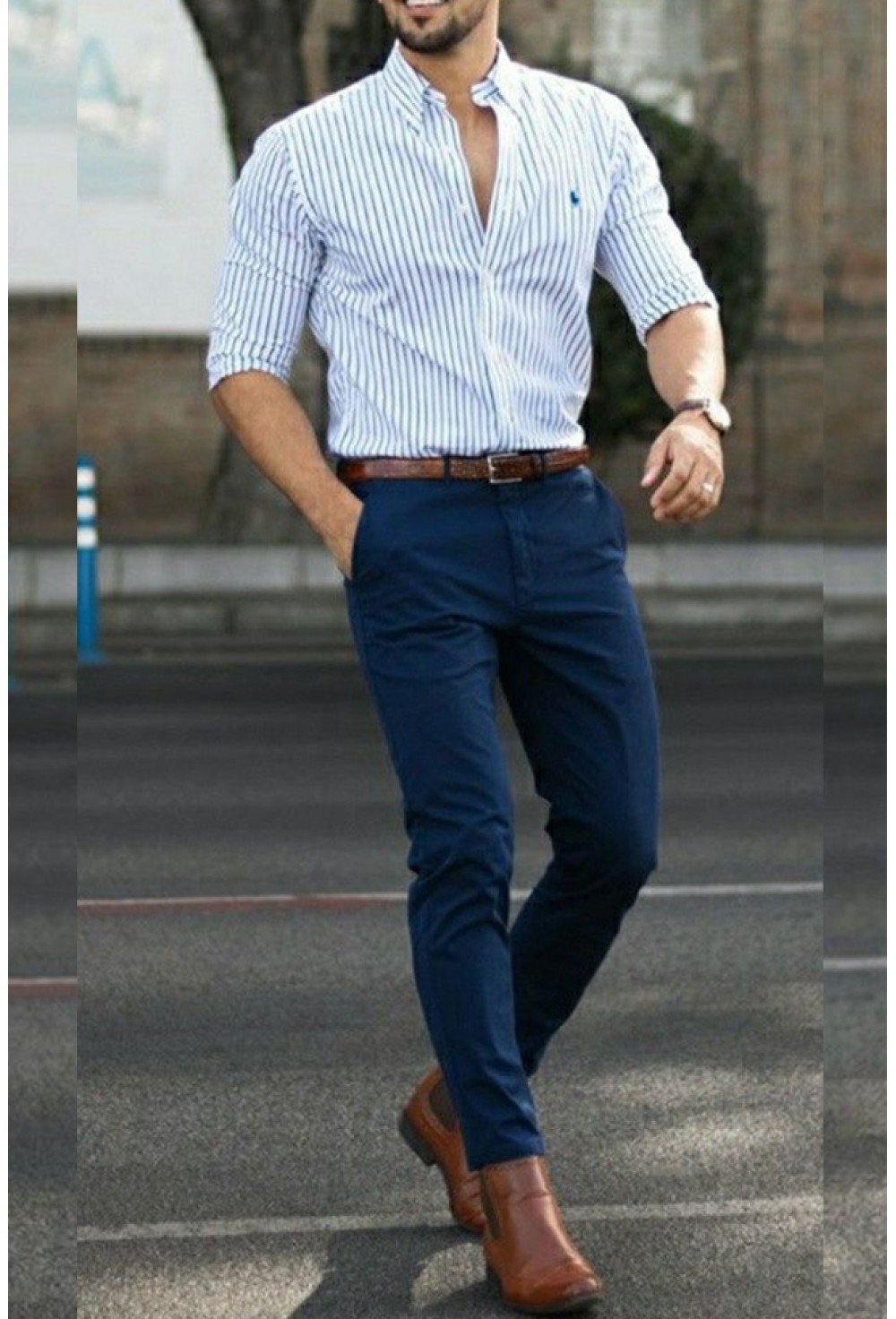 White Blue Shirt Pant