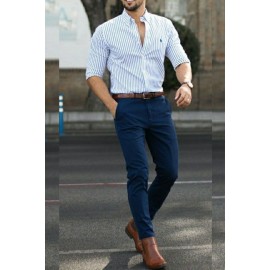 White Blue Shirt Pant