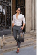 White Grey Formal Pant Shirt