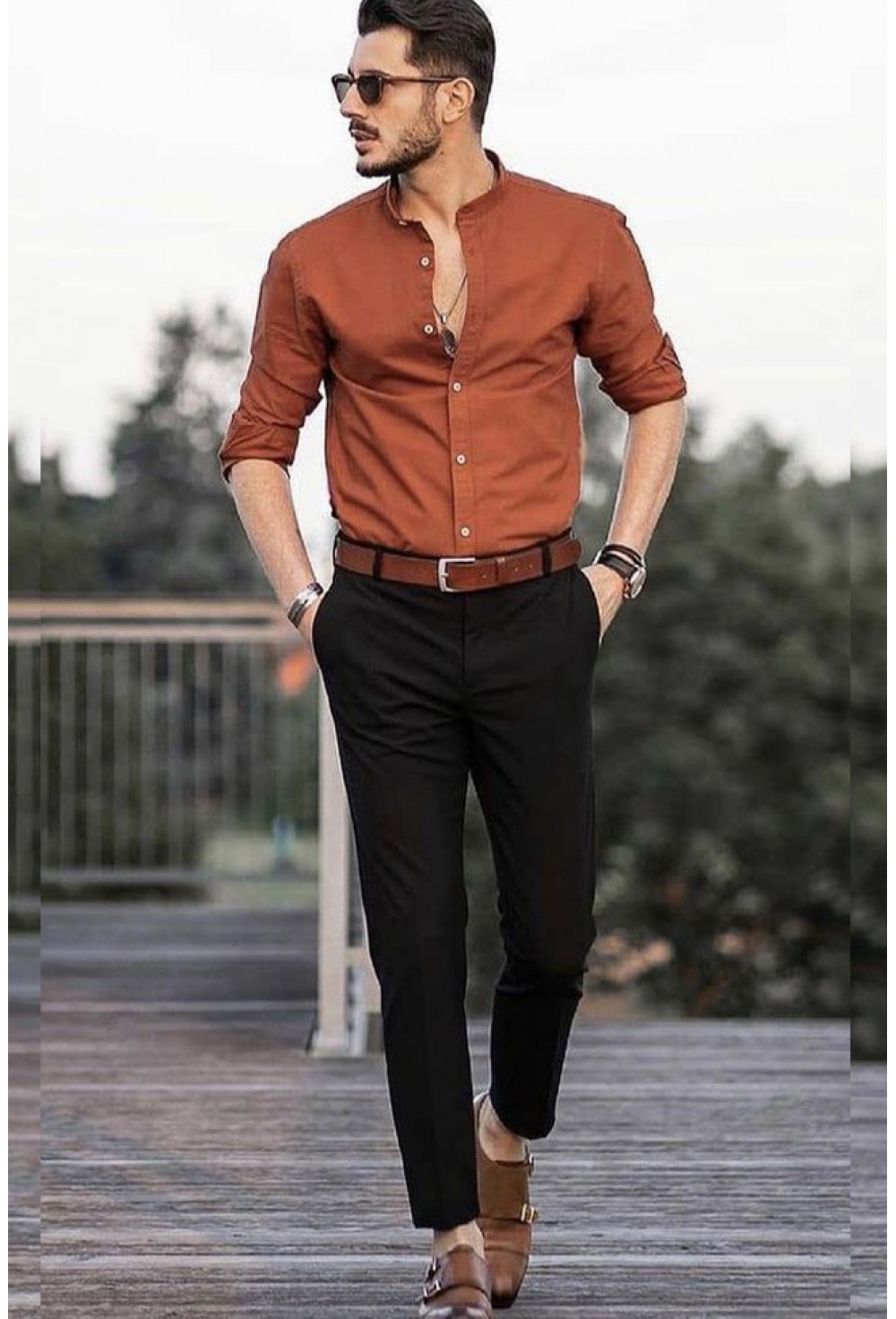 Brown Black Shirt Pant