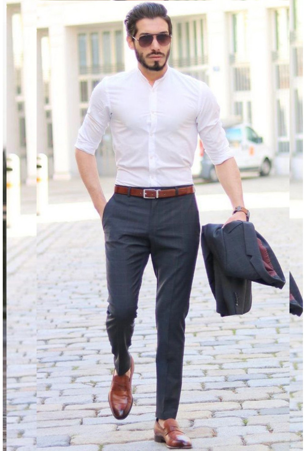 White Black Casual Shirt Pant