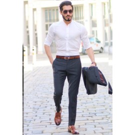 White Black Casual Shirt Pant