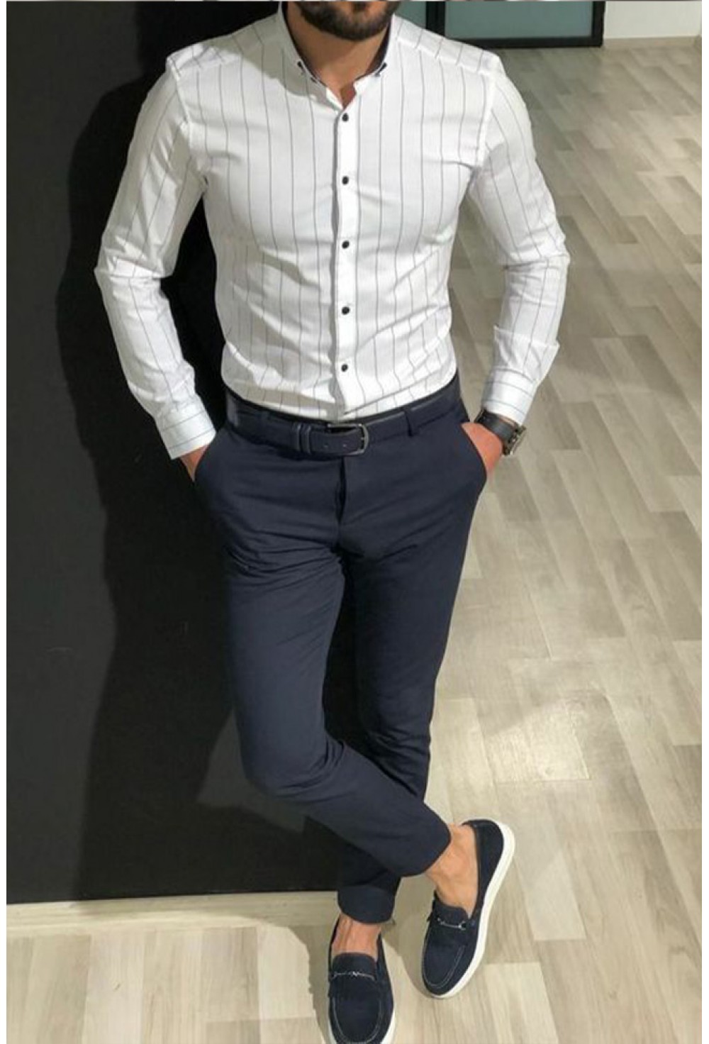 White Black Shirt Pant