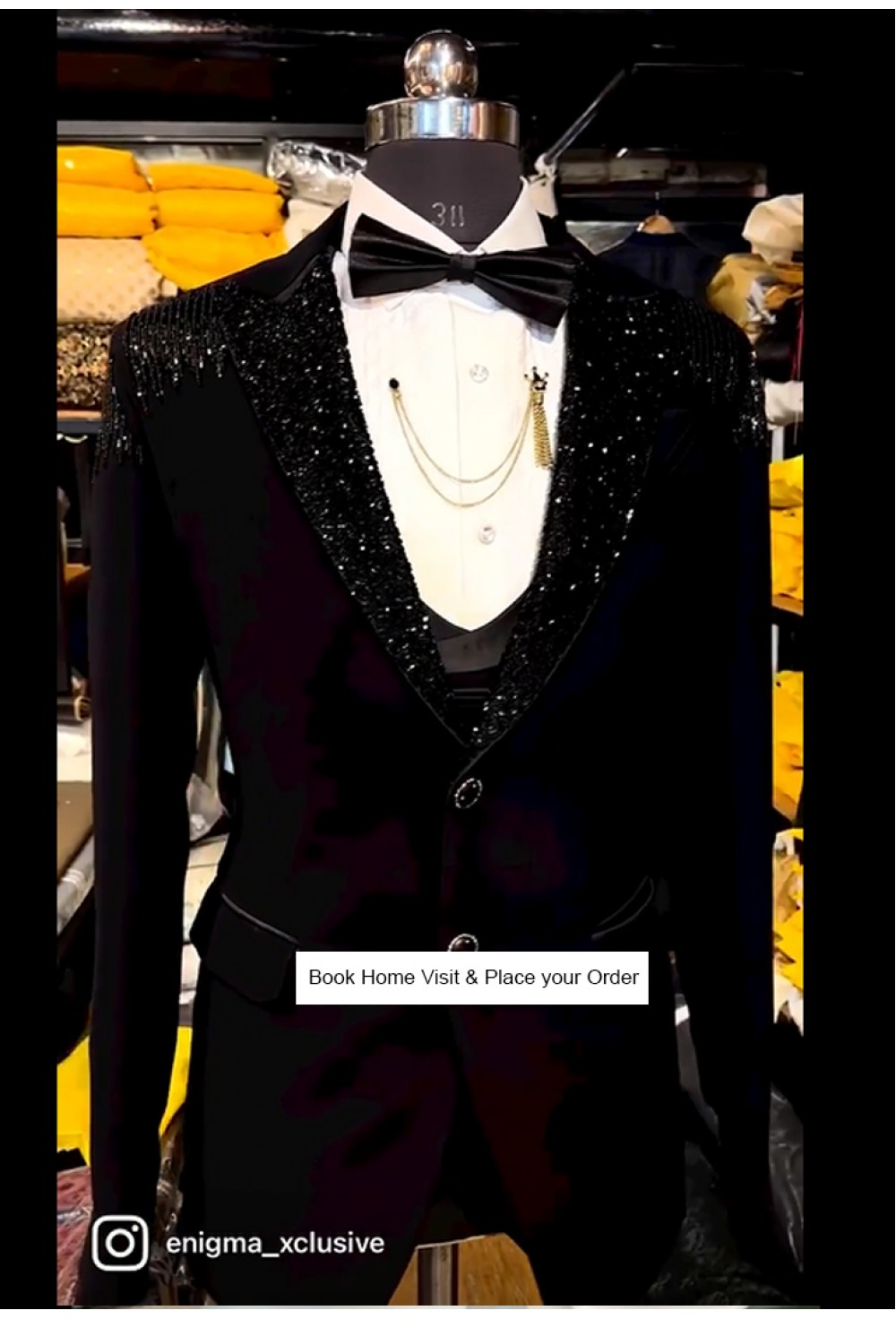 Black Hand work Designer Suit